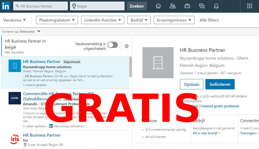 Gratis vacature plaatsen op Linkedin