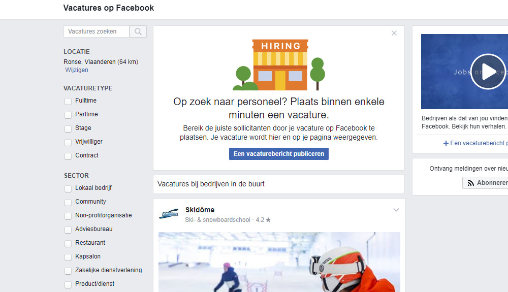 Vacatures plaatsen op Facebook