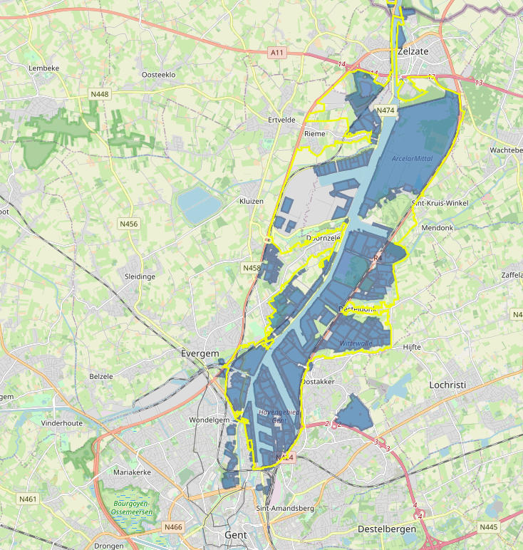 Haven van Gent indeling en terreinen